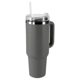 1.2L Double Walled Travel Mug with Straw Grey